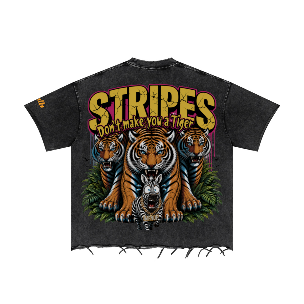 310GSM Unisex Washed 100% Cotton T-Shirt Vintage Black