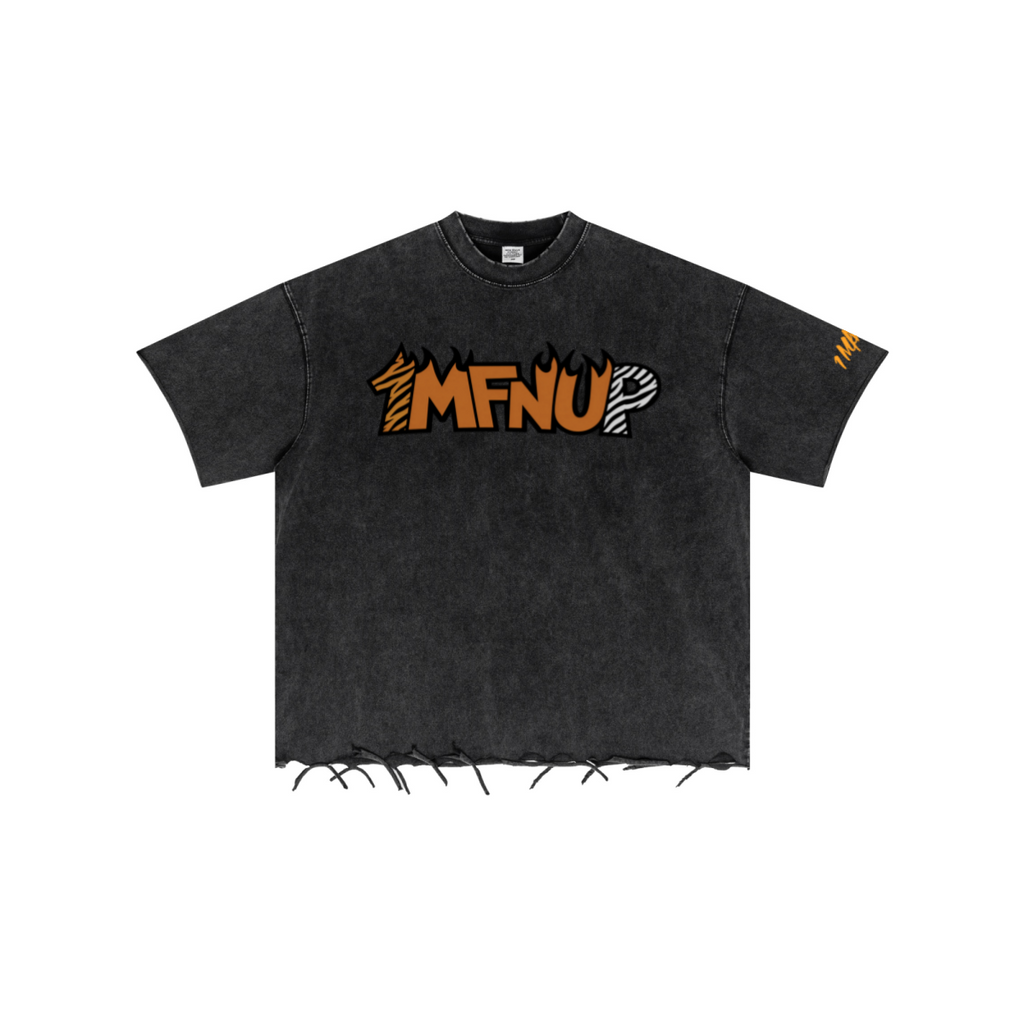 310GSM Unisex Washed 100% Cotton T-Shirt Vintage Black