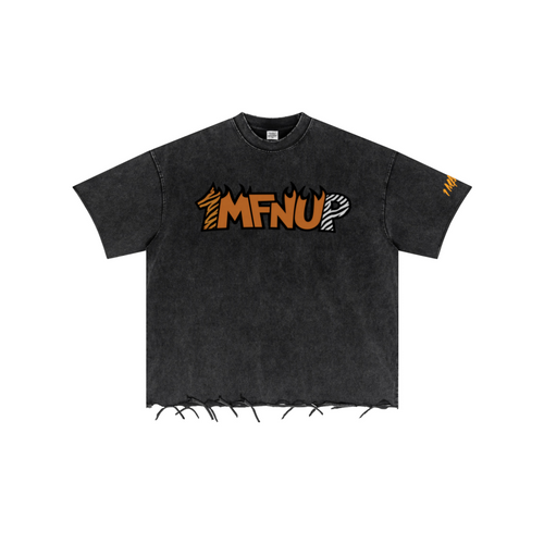 310GSM Unisex Washed 100% Cotton T-Shirt Vintage Black