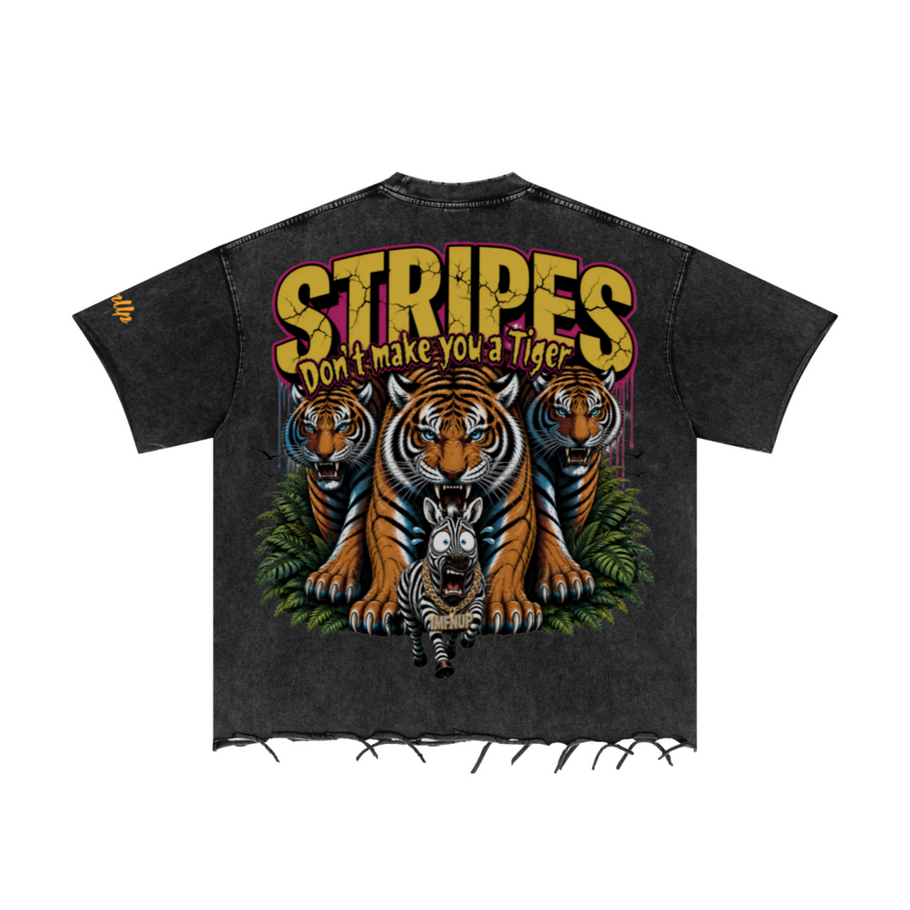 310GSM Unisex Washed 100% Cotton T-Shirt Vintage Black